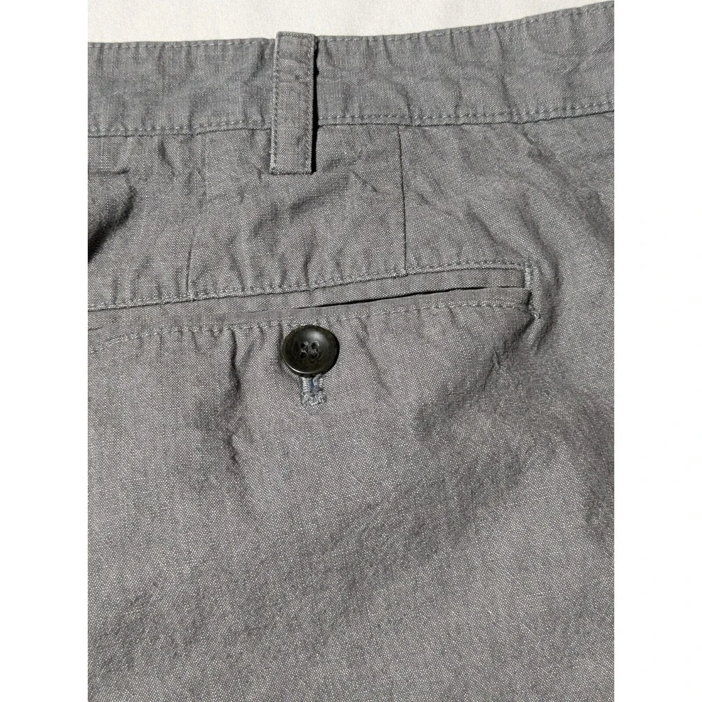 BANANA REPUBLIC AIDEN CHAMBRAY Men 38 Gray Heather Cotton 10